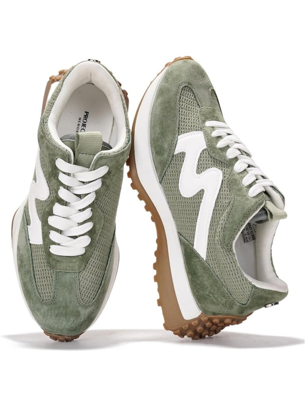 Women's Olive Lightweight Trendy Non Slip Lace Up Casual Fashion Sneakers